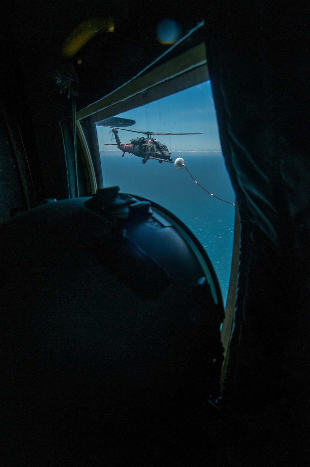 Over Ocean Helicopter Air Refuel