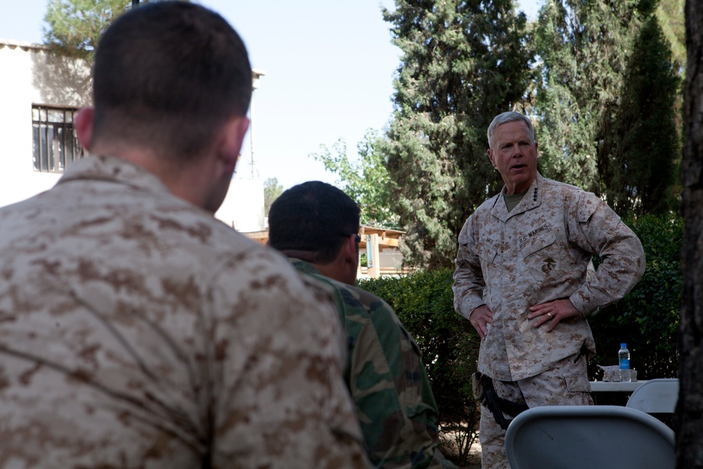 Commandant and Sergeant Major of The Marine Corps Visit FOB Thomas