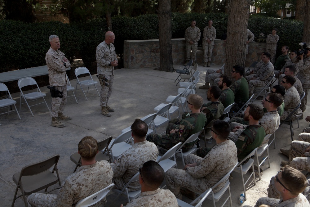 Commandant and Sergeant Major of The Marine Corps Visit FOB Thomas