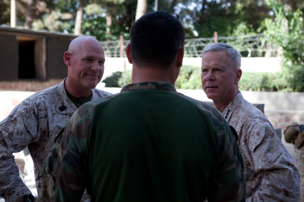 Commandant and Sergeant Major of The Marine Corps Visit FOB Thomas