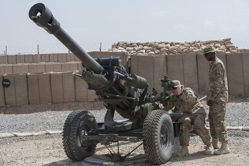 Artillerymen stand ready to counter fire in eastern Afghanistan