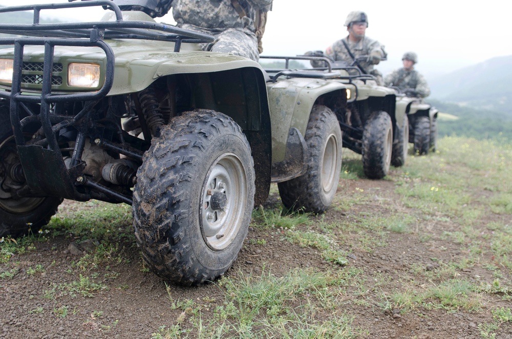 KFOR troops utilize off-road vehicles for patrols