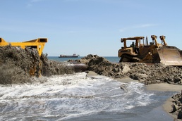 USACE coastal project in Sandbridge, Va., under construction