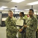 Boatswain's Mate Ravi Sookram receives the Navy and Marine Corps Achievement Medal