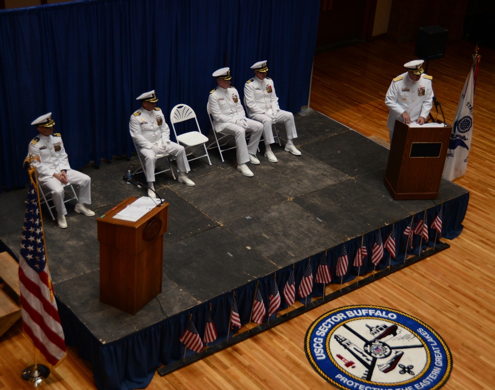 Rear Adm. Parks speaks at change of command