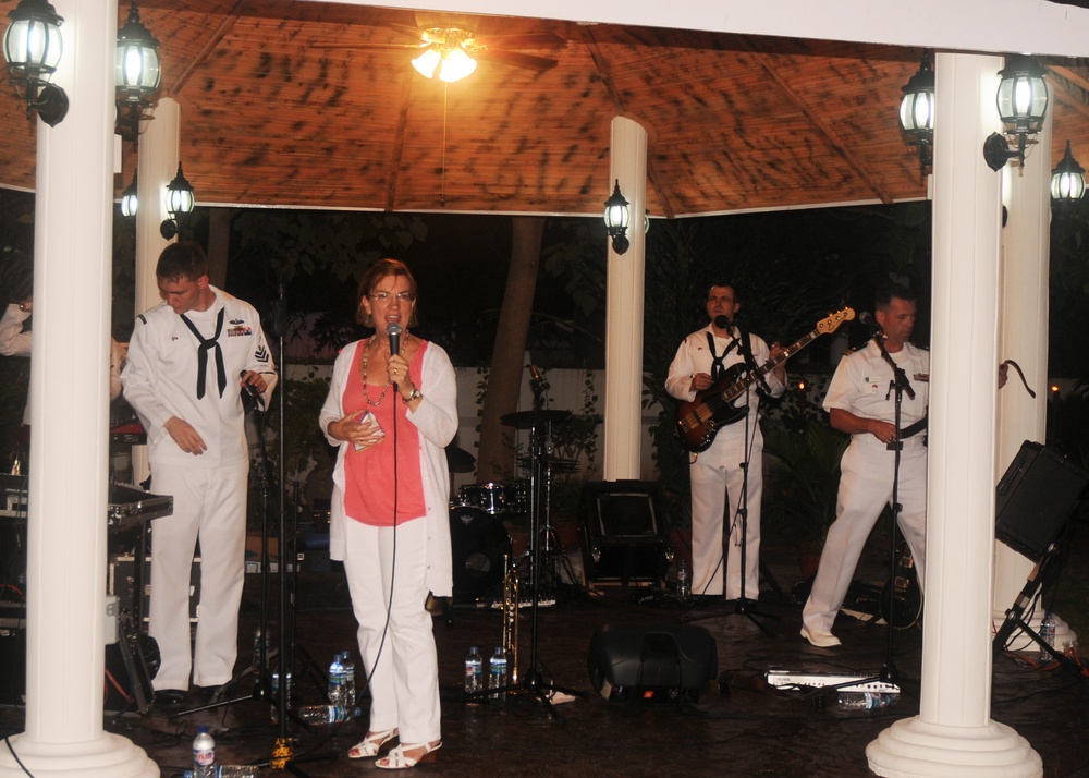 US ambassador to Timor Leste hosts a social gathering for 7th Fleet sailors and Marines