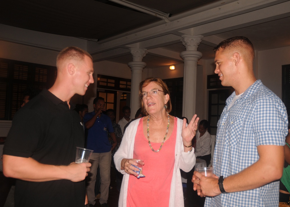 US ambassador to Timor Leste hosts a social gathering for 7th Fleet sailors and Marines