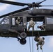 Cadets rappel from Guard Black Hawks