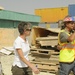 Joint senior logisticians walk disposition services yard in Bagram