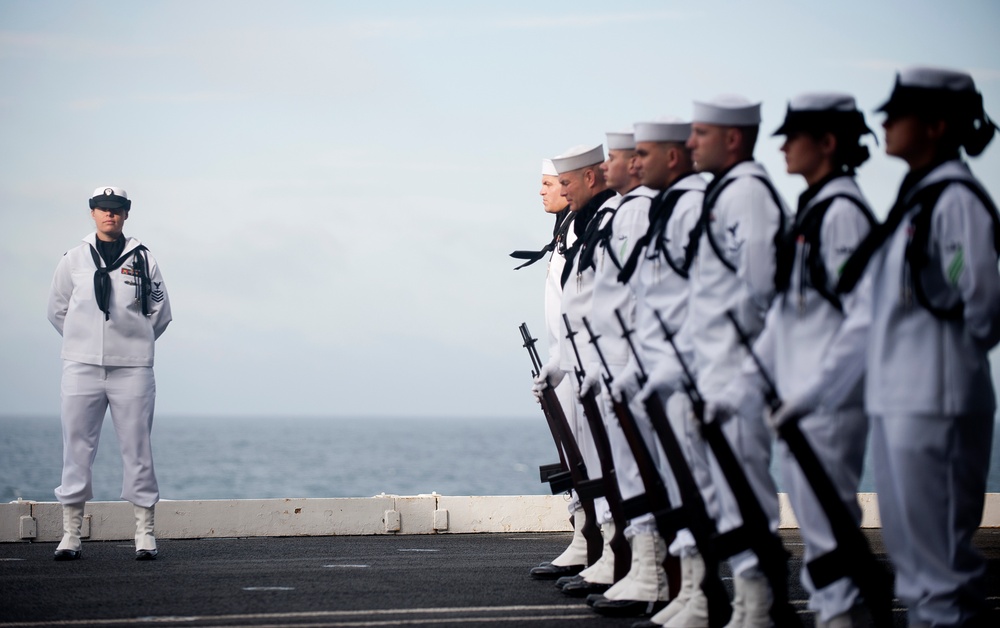 Burial at sea ceremony