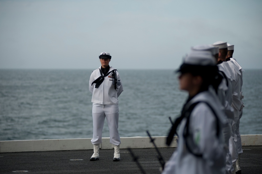 Burial at sea aboard USS Carl Vinson Burial at sea aboard USS Carl Vinson