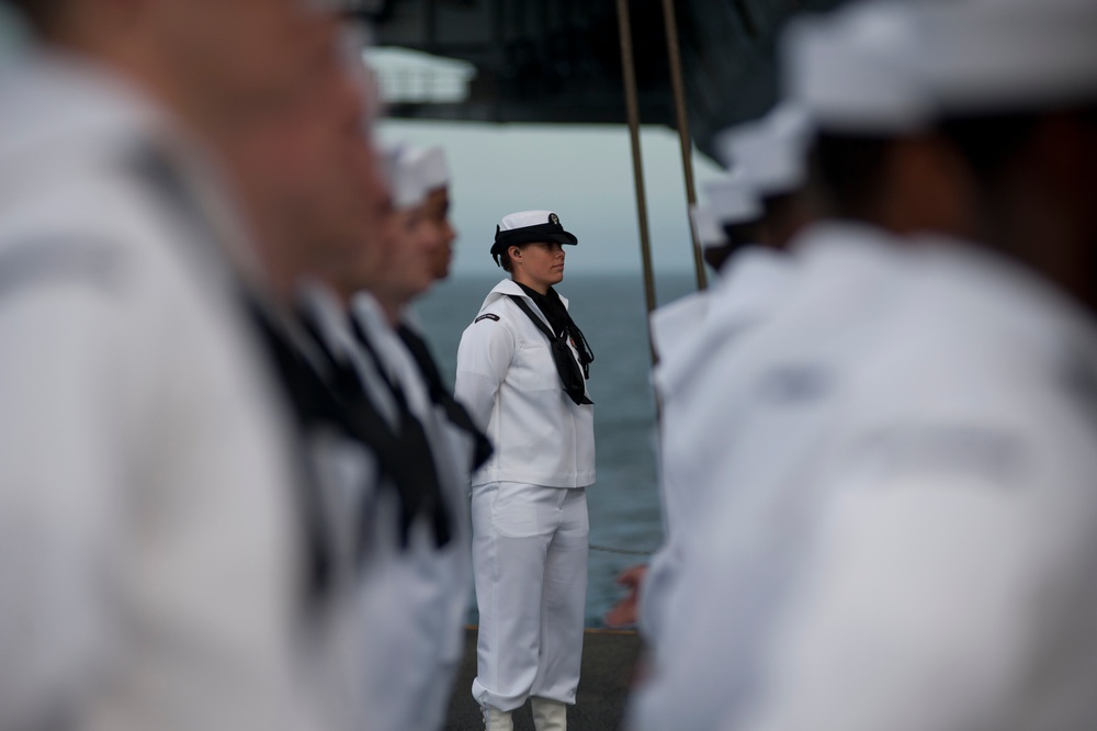 Burial at sea aboard USS Carl Vinson Burial at sea aboard USS Carl Vinson
