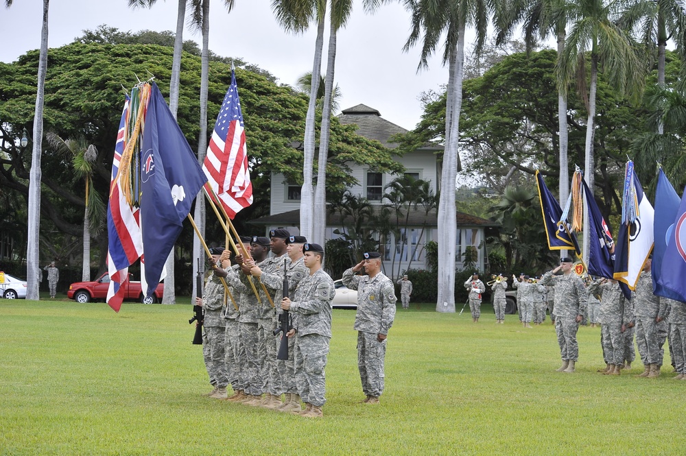 HALAWA, Hawaii – Gen. Vincent K. Brooks, commanding general for U.S. Army  Pacific and other distinguished guests stand along the sideline to watch  the opening play of the 2014 Pro Bowl at