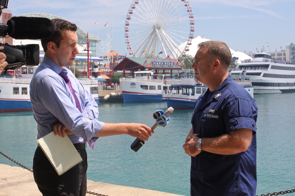 Coast Guard participates in Operation Dry Water media interviews in Chicago