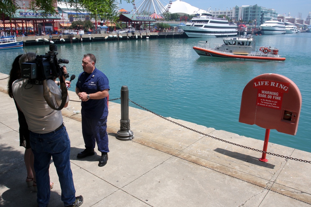 Coast Guard participates in Operation Dry Water media interviews in Chicago