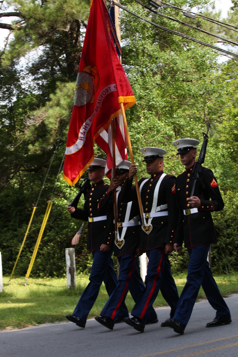Rincon celebrates with Air Station Color Guard
