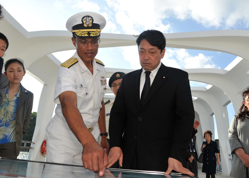 Japanese defense minister visits USS Arizona