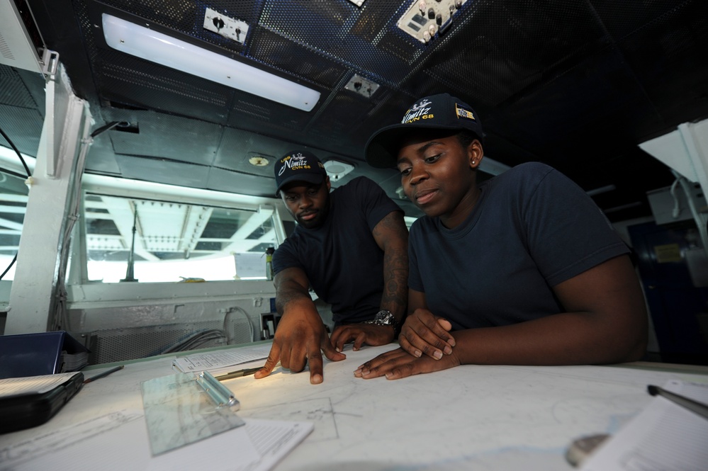 USS Nimitz sailors at work