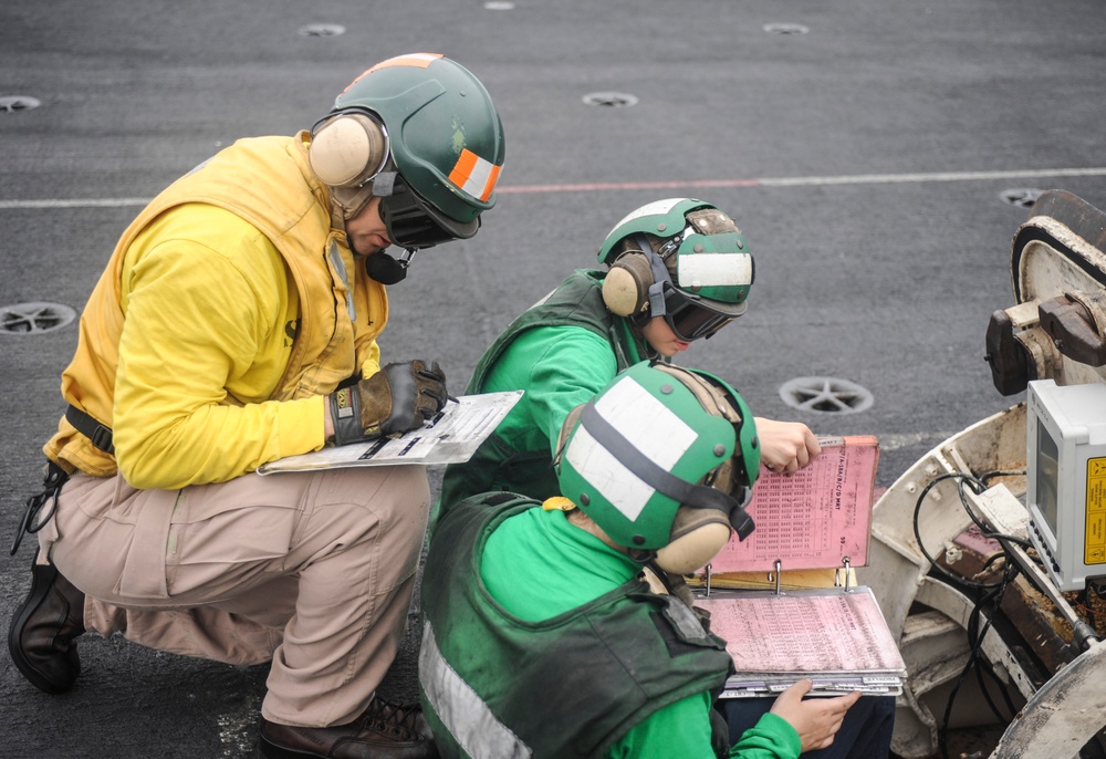 USS Nimitz flight deck action