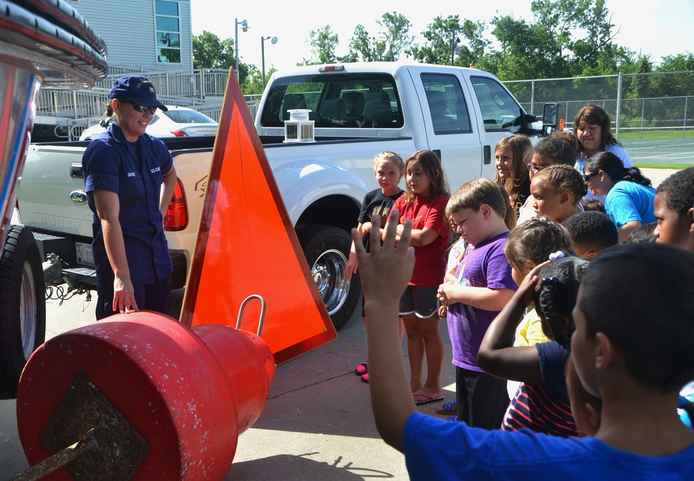 Coast Guard gives Aids to Navigation demonstration to children in Dulac