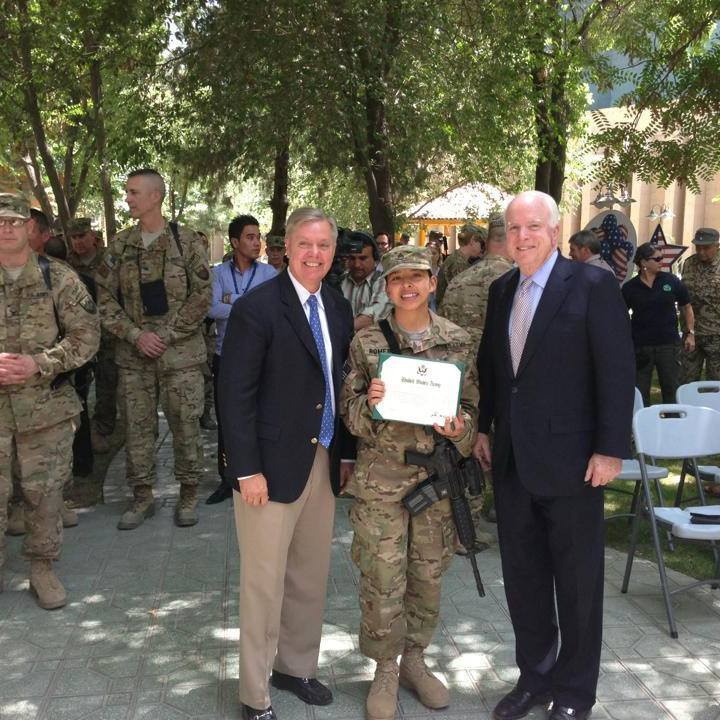 Senators McCain and Graham visit troops in Kabul