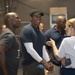 Former NFL players visit Transit Center