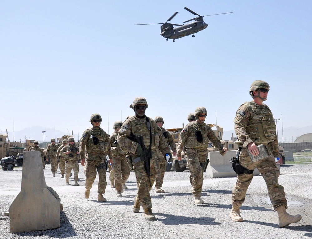 Task Force Vigilant soldiers arrive at Camp Phoenix