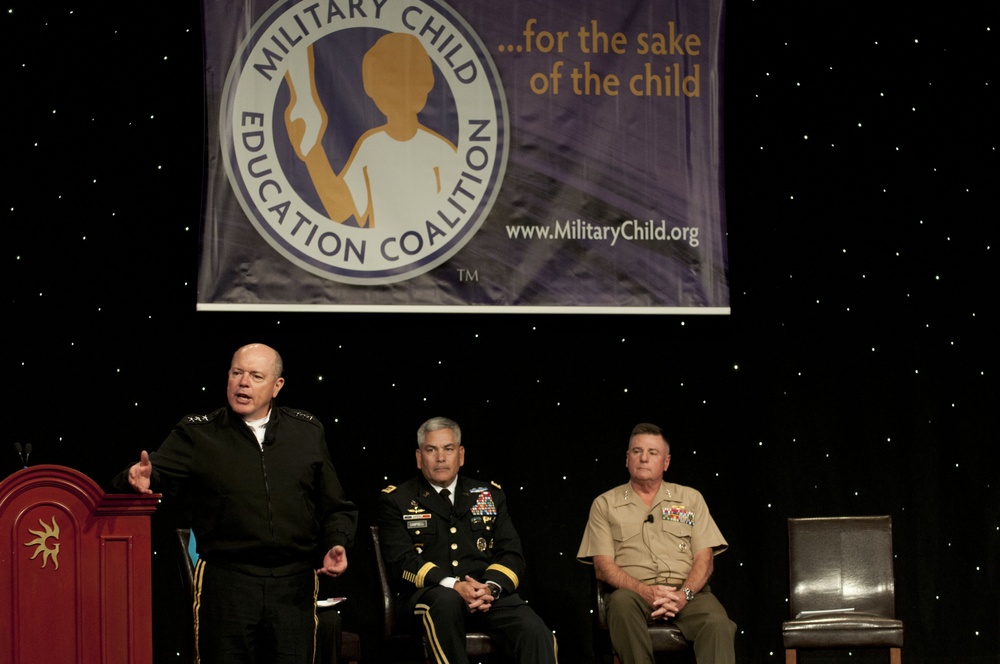 Lt. Gen. William E. Ingram, Jr., the director for the Army National Guard, speaks on a panel at the Military Child Education Coalition 2013 National Training Seminar