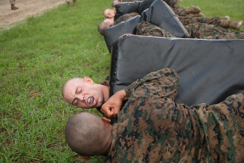Marine recruits increase endurance during martial arts course on Parris Island