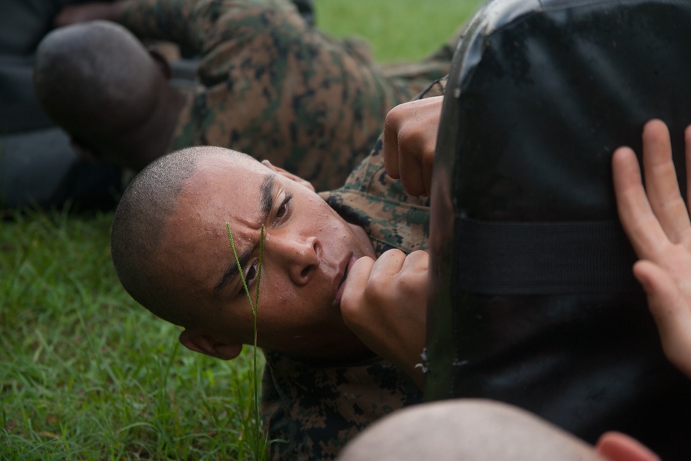 Marine recruits increase endurance during martial arts course on Parris Island