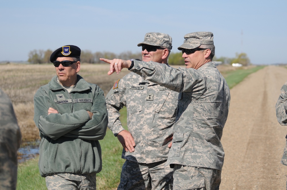 Conducting an exercise at the Minot Air Force Base