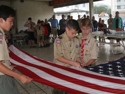 Yokosuka Boy Scouts hold flag retirement ceremony