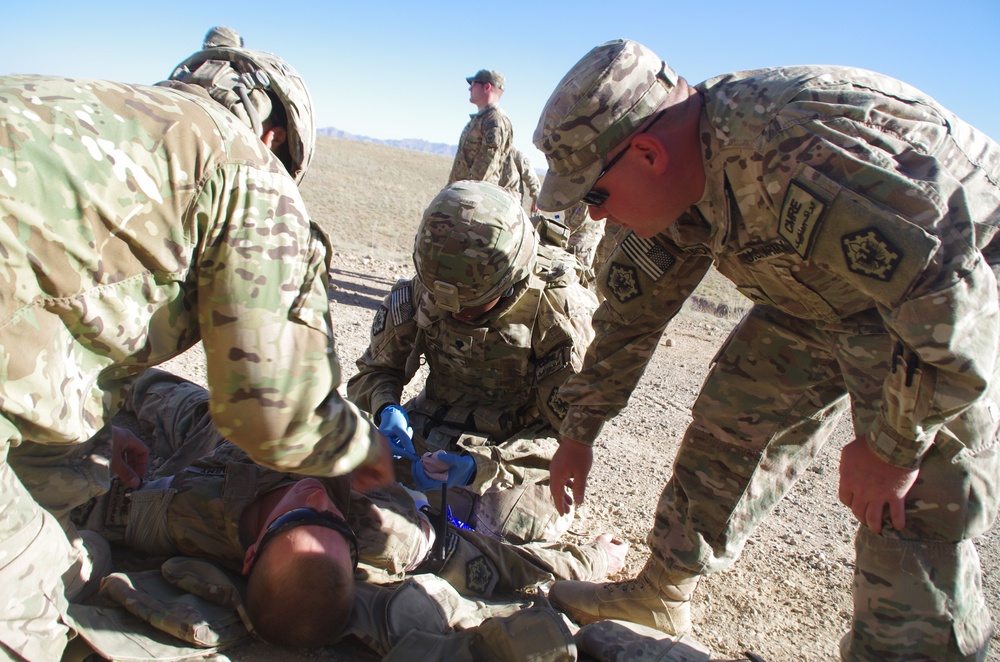 864th Engineer Battalion medics train to real life situations while deployed in Afghanistan