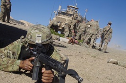 864th Engineer Battalion medics train to real life situations while deployed in Afghanistan
