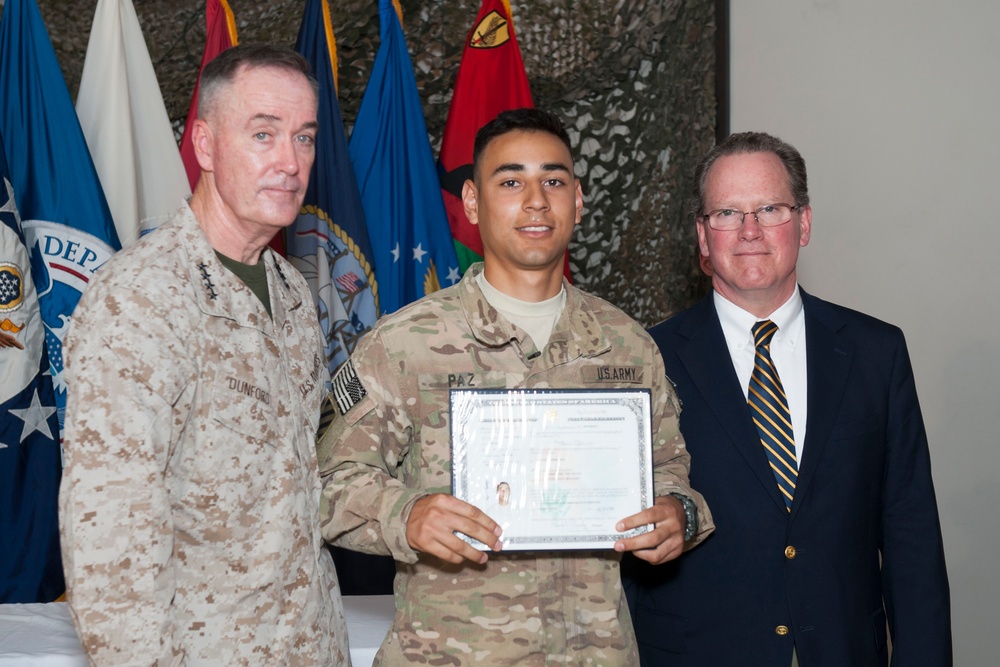 Soldier serving overseas becomes US citizen