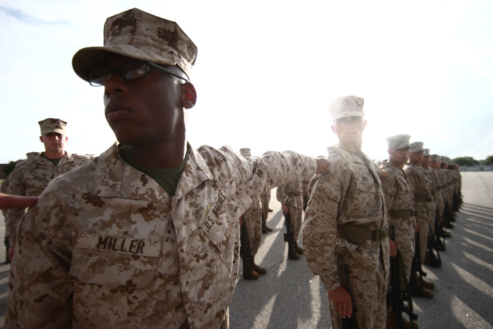 Parris Island recruits take first steps toward Marine Corps discipline with drill