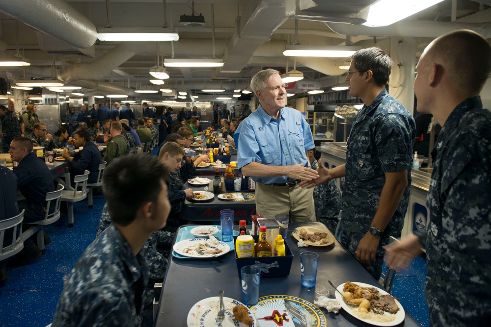 Mabus aboard the USS George H.W. Bush