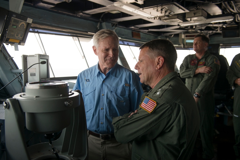 Mabus aboard the USS George H.W. Bush