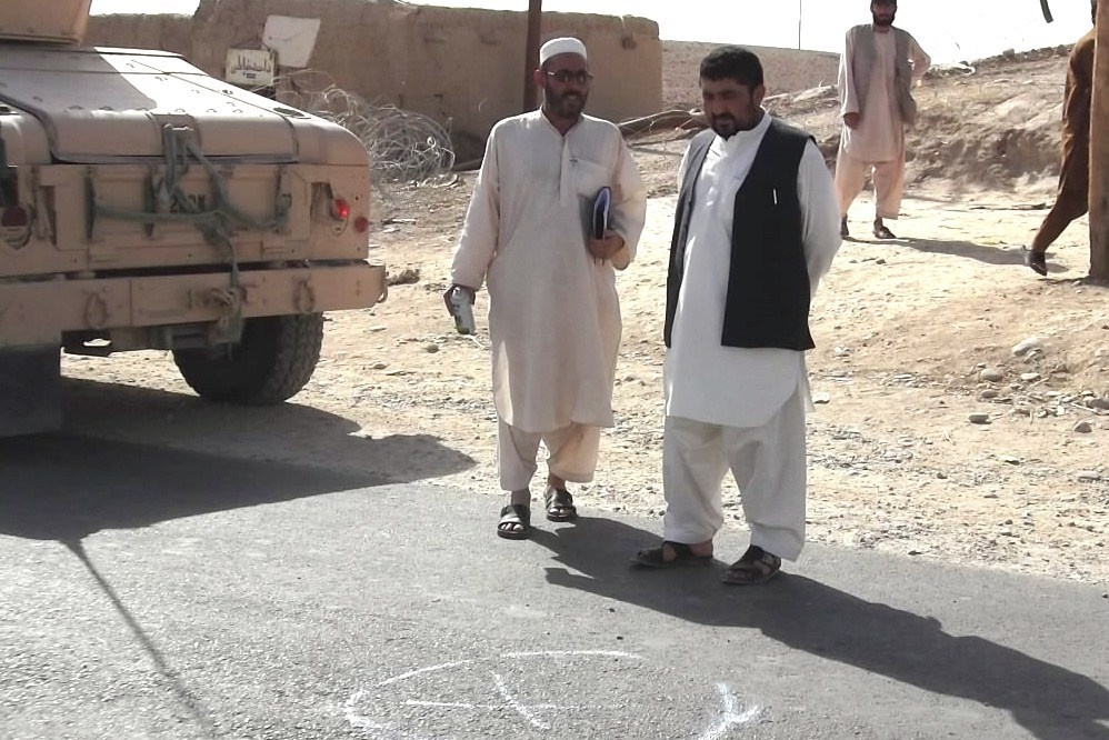 Afghan engineers inspect roadways