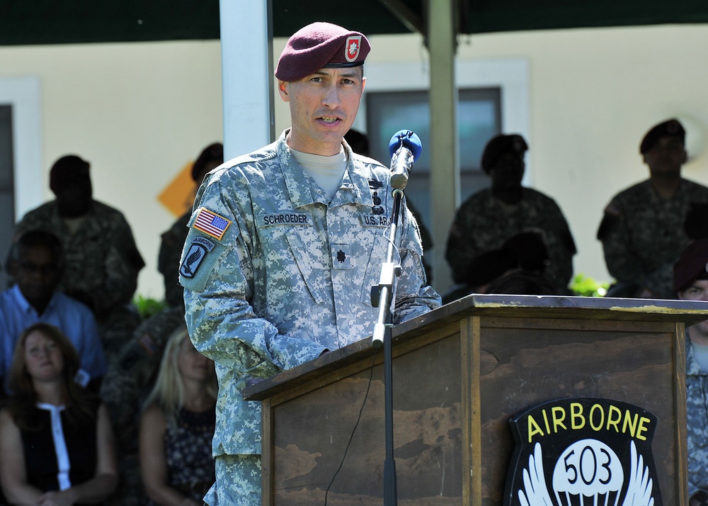 Change of command 1st 503rd Battalion