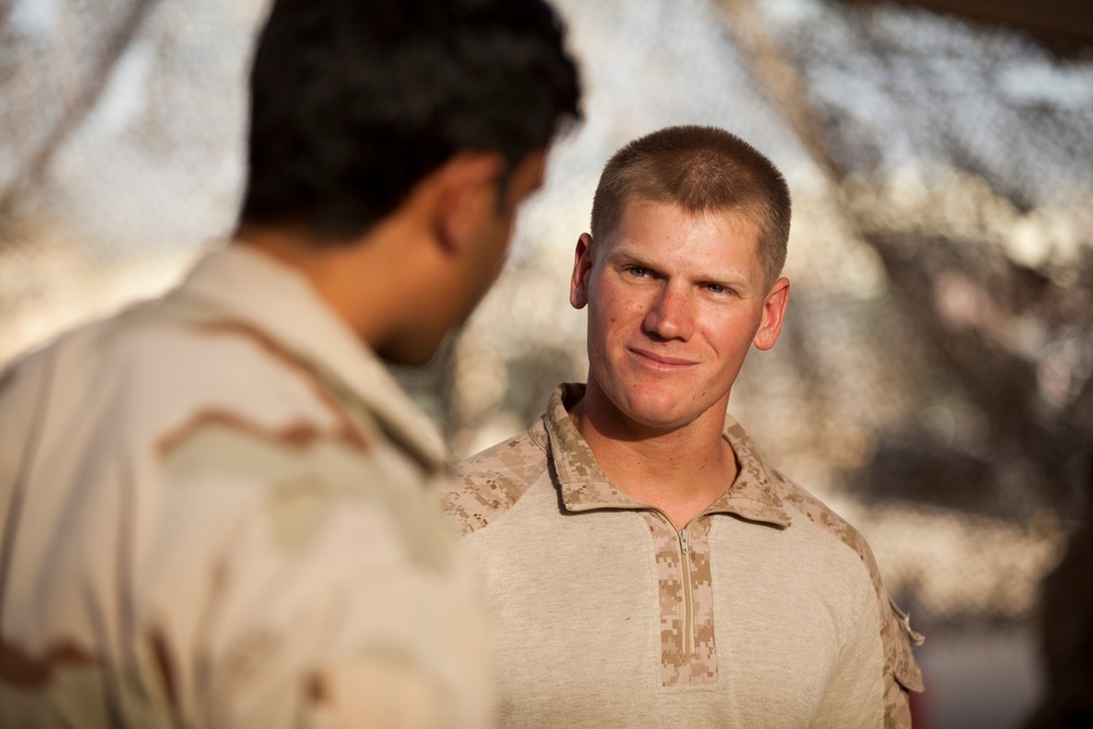 Marines and Afghans celebrate the begining of Ramadan