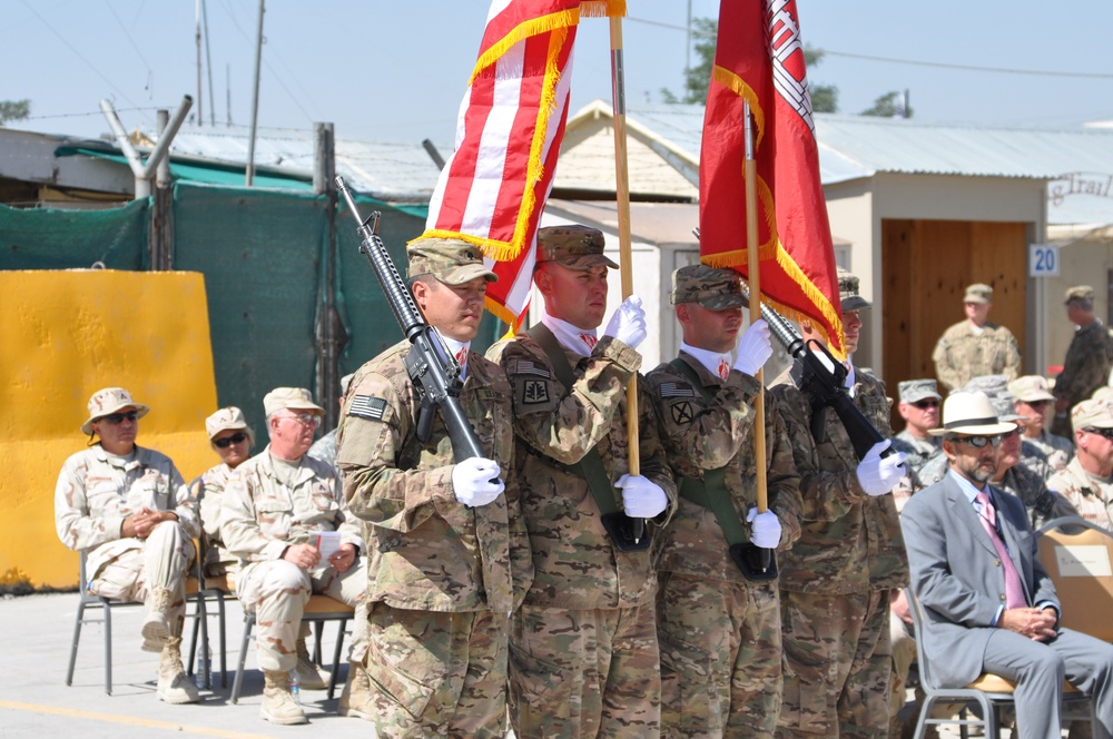 TAN inactivation ceremony Color Guard posts