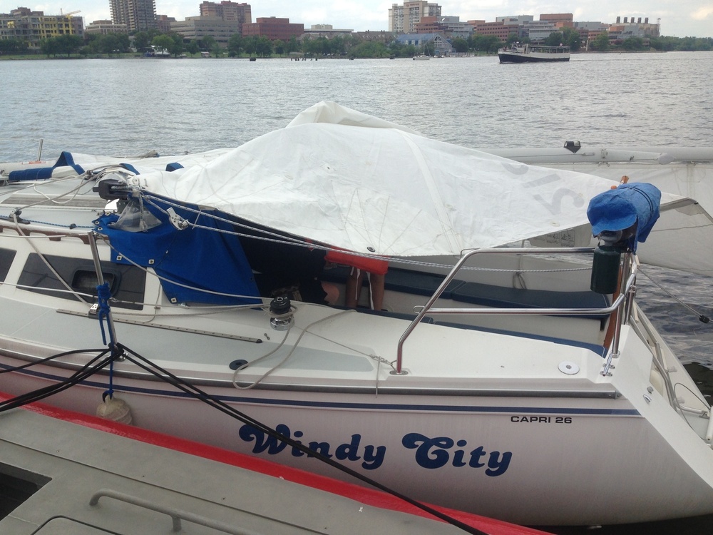 Damaged sailing vessel