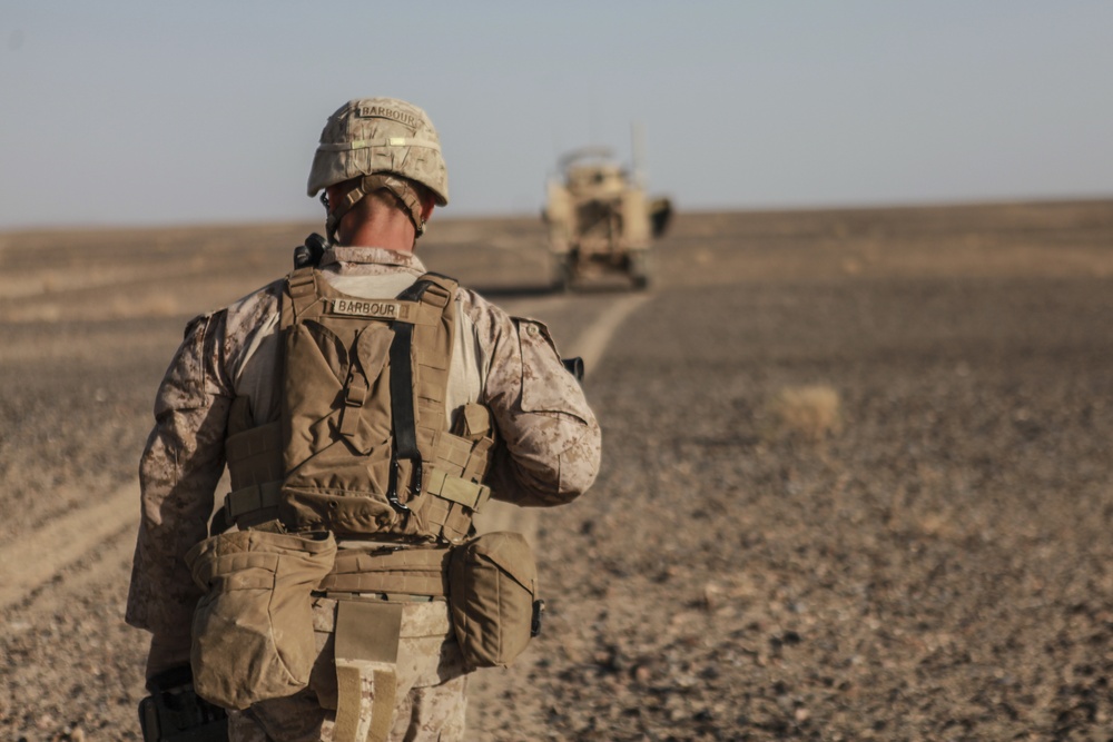 Marines with Echo Co., 2/8 Conduct a Security Patrol