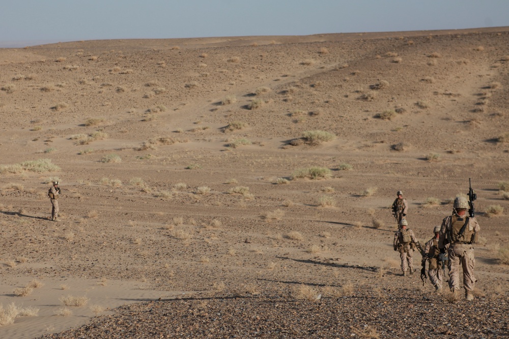 Marines with Echo Co., 2/8 Conduct a Security Patrol