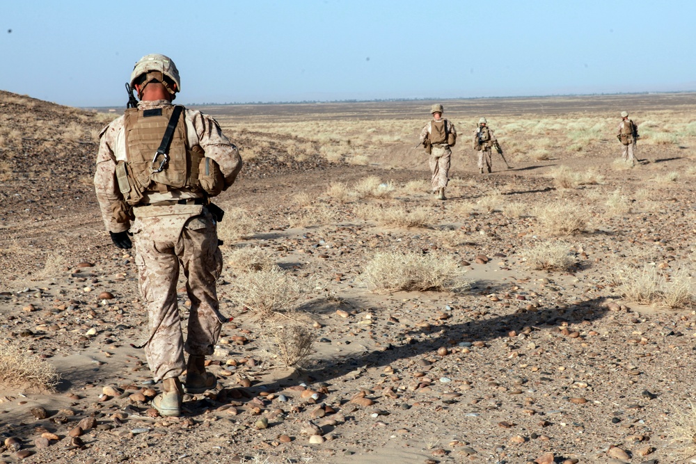 Marines with Echo Co., 2/8 Conduct a Security Patrol
