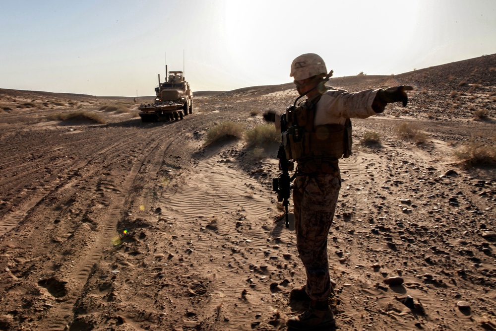 Marines with Echo Co., 2/8 Conduct a Security Patrol