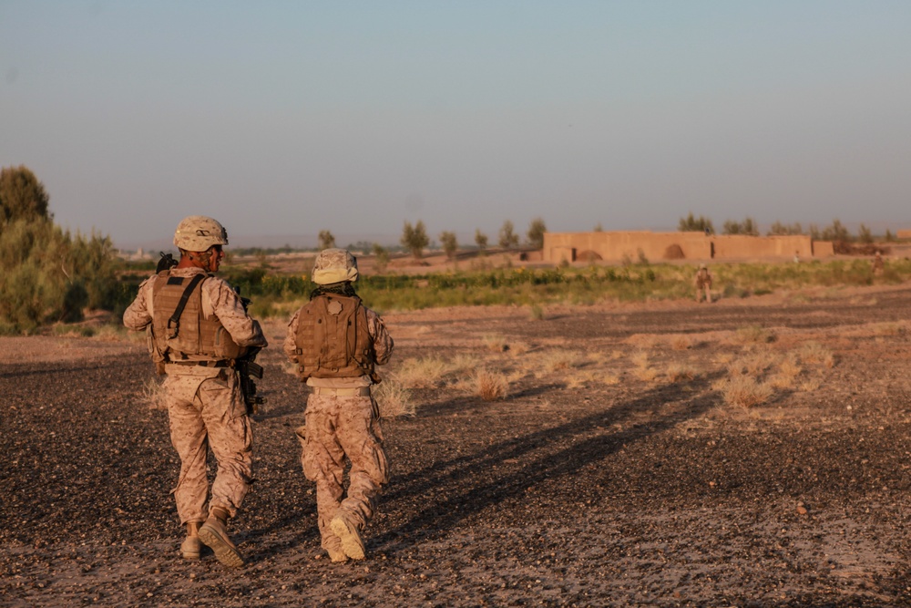 Marines with Echo Co., 2/8 Conduct a Security Patrol