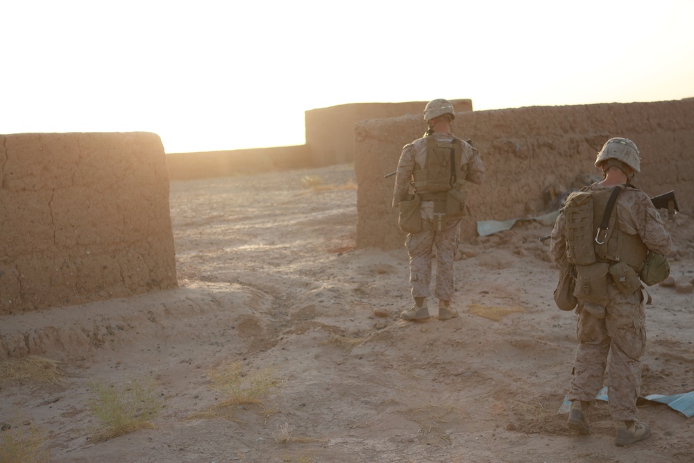 Marines with Echo Co., 2/8 Conduct a Security Patrol