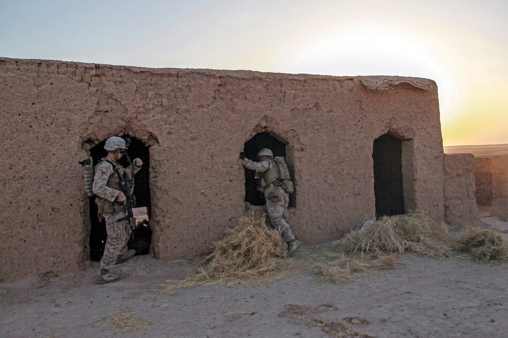 Marines with Echo Co., 2/8 Conduct a Security Patrol